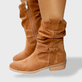 Botines de Ante con Cremallera