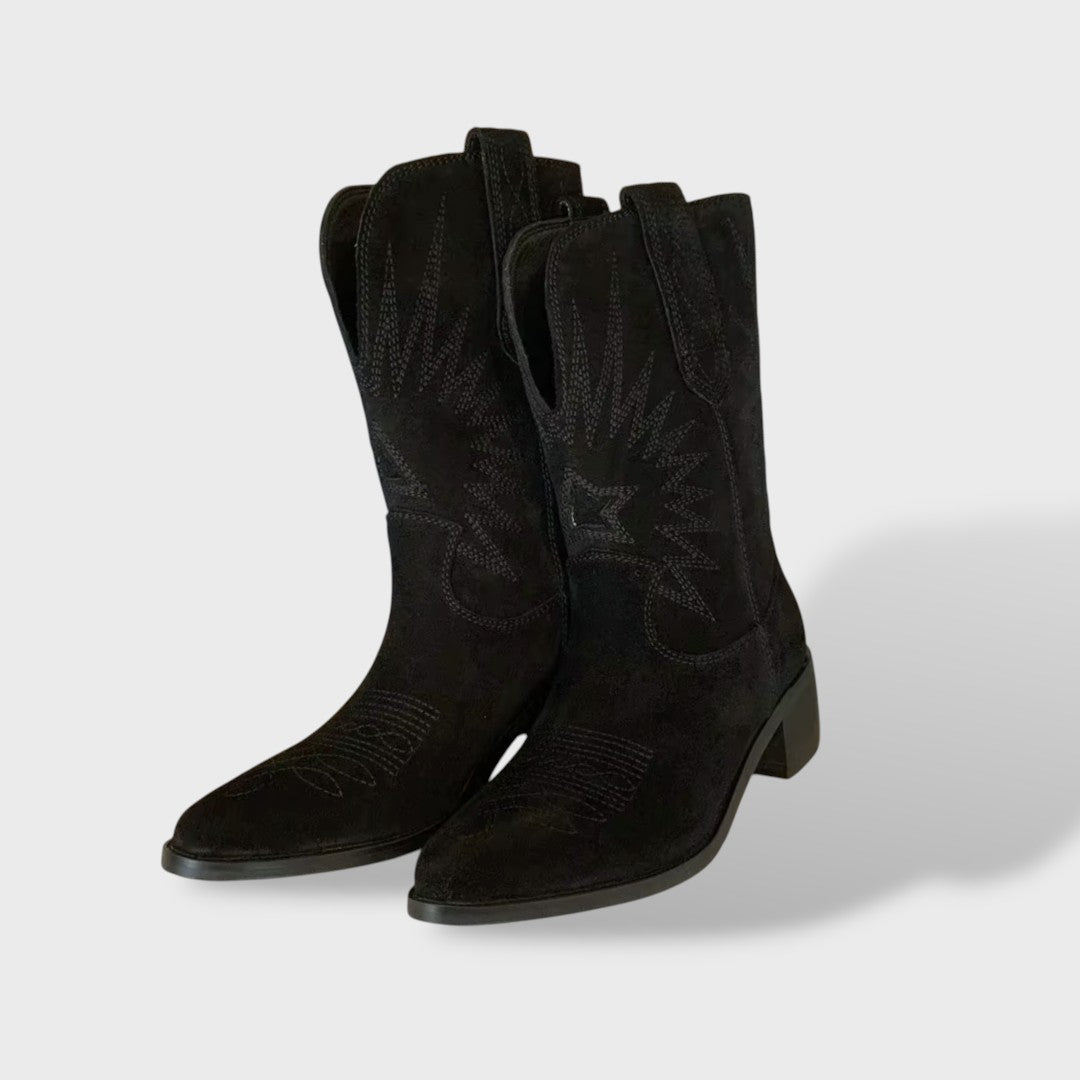 Botas Vaqueras Bordadas de Piel