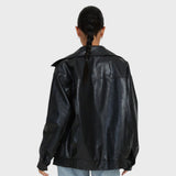 Chaqueta Oversized de Cuero Sintético