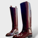 Botas Altas de Charol Tacón Bajo