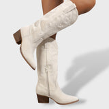 Botas Cowboy de Ante con Bordado