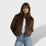 Chaqueta Corta de Pelo Sintético