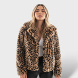 Chaqueta Holgada con Estampado de Leopardo