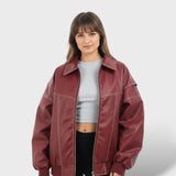 Chaqueta Bomber Oversize de Aire Retro