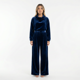 Conjunto de Terciopelo con Pantalón Ancho