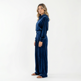 Conjunto de Terciopelo con Pantalón Ancho