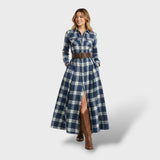 Vestido Camisero de Cuadros con Bolsillos