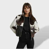Chaqueta Estampada de Corte Recto