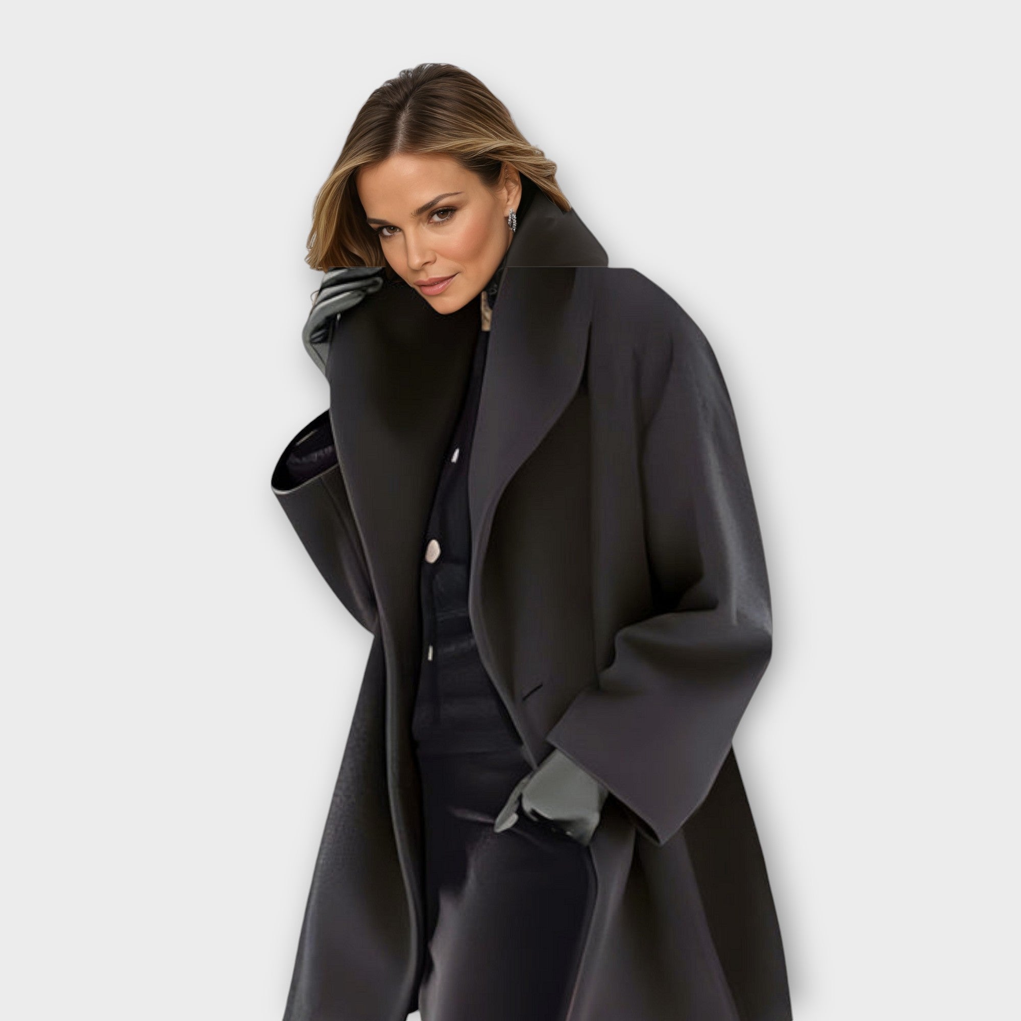 Abrigo de Lana Oversize con Solapa