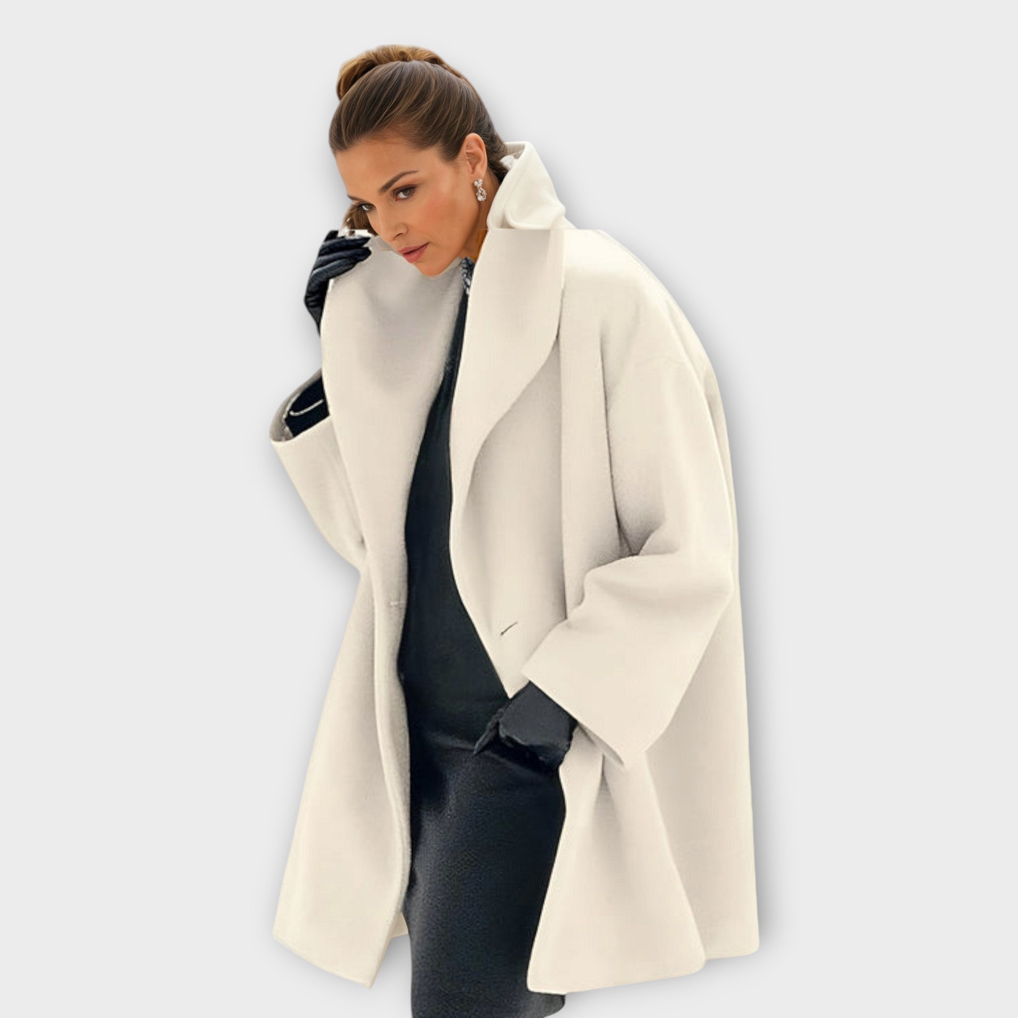 Abrigo de Lana Oversize con Solapa