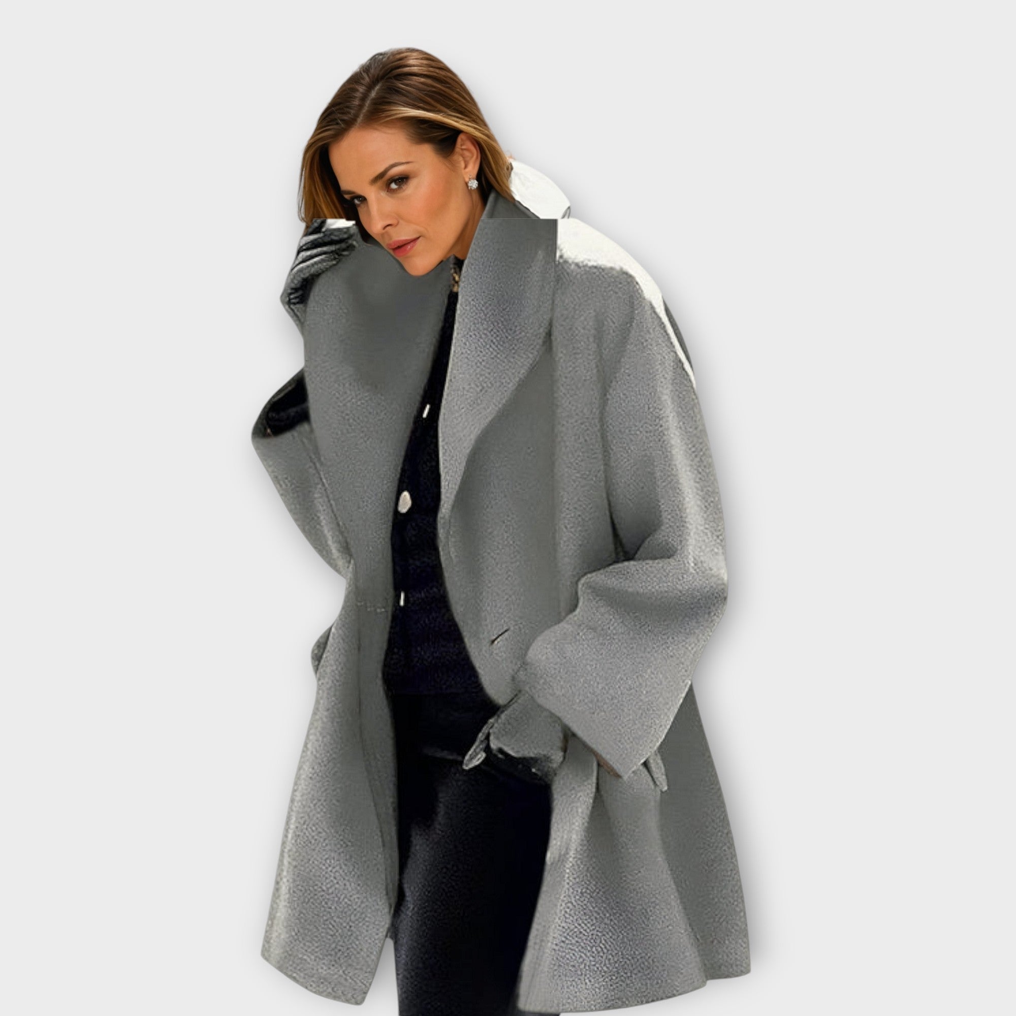 Abrigo de Lana Oversize con Solapa