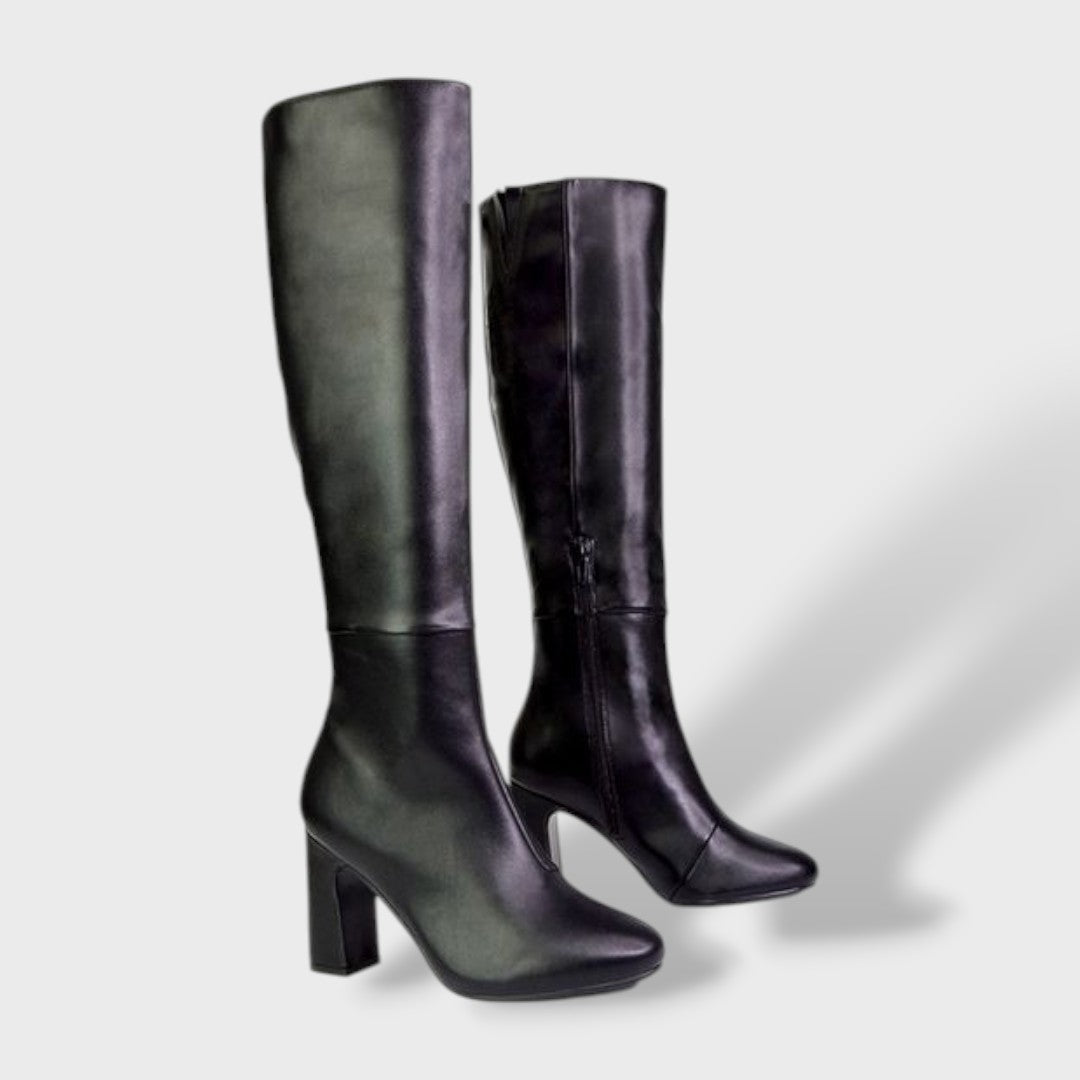 Botas Altas de Tacón Ancho