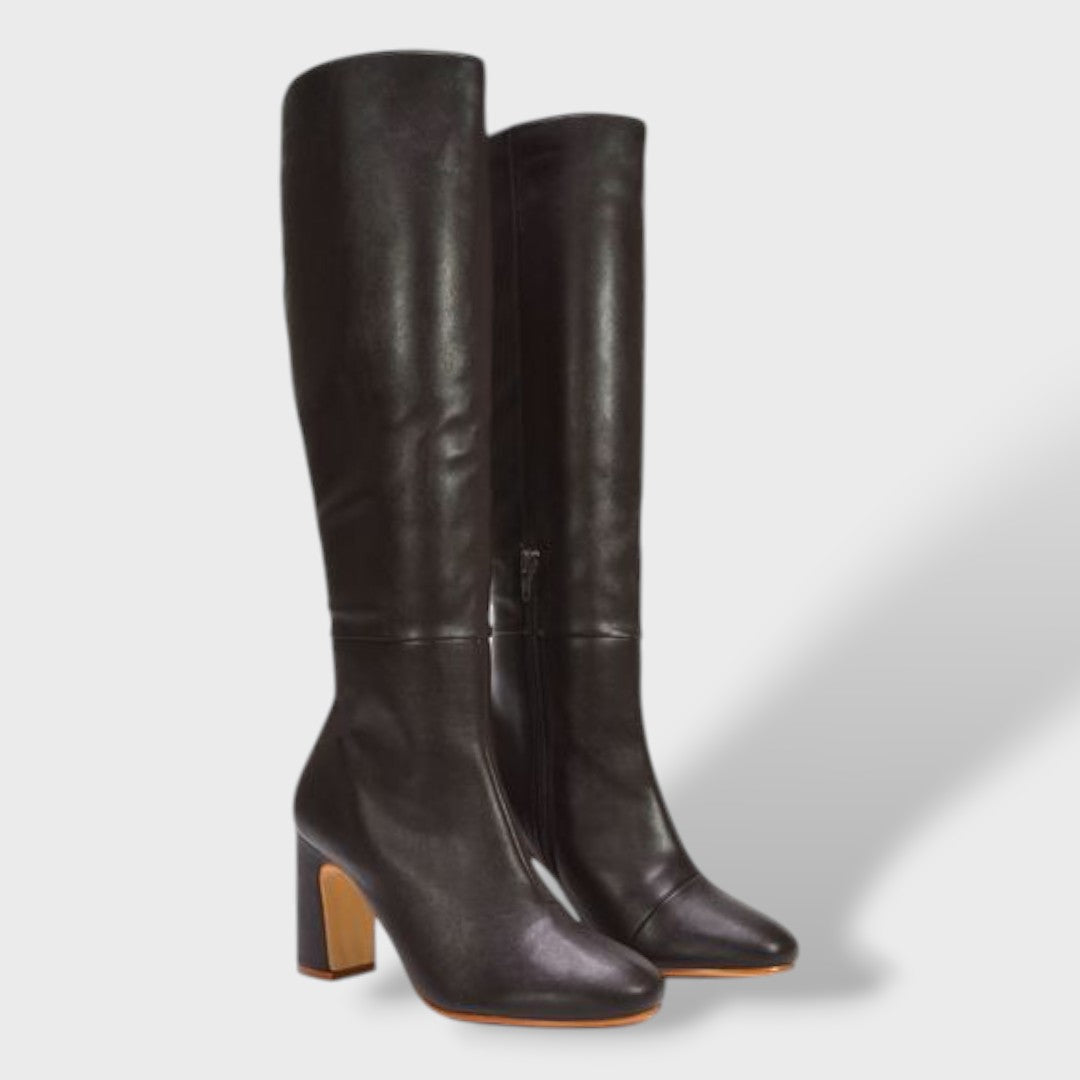 Botas Altas de Tacón Ancho