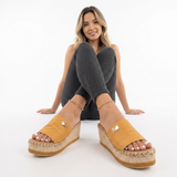 Sandalias Mule de Cuña Esparto