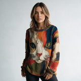 Top Boho con Estampado de Gatos