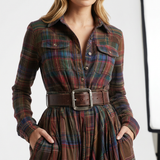 Vestido Camisero de Cuadros con Bolsillos
