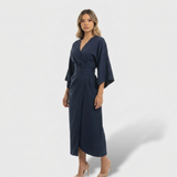 Vestido con Mangas Farol y Cinturón