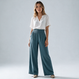 Pantalón Recto de Cintura Elástica