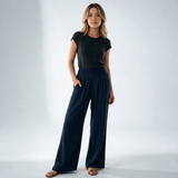 Pantalón Recto de Cintura Elástica