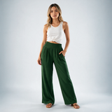 Pantalón Recto de Cintura Elástica