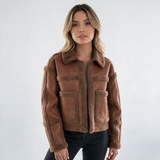 Chaqueta de Borreguito con Cuello Solapa