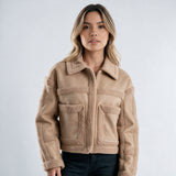 Chaqueta de Borreguito con Cuello Solapa
