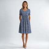Vestido Midi con Pliegues y Bolsillos