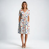 Vestido Midi con Pliegues y Bolsillos