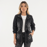 Chaqueta Vaquera Cordón Ajustable en Cintura