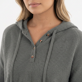 Jersey Cropped con Capucha y Botones