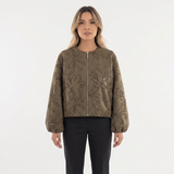 Chaqueta Acolchada con Bordado Vegetal