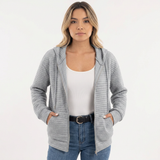 Chaqueta con Capucha Textura Cuadriculada