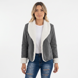Chaqueta Efecto Ante con Solapas Borreguito