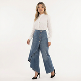 Pantalón Vaquero Ancho de Tiro Alto