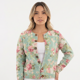 Cárdigan de Punto con Bordado Floral