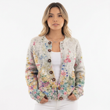 Cárdigan de Punto con Bordado Floral