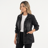 Chaqueta Vaquera Cordón Ajustable en Cintura