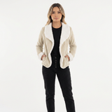 Chaqueta Efecto Ante con Solapas Borreguito