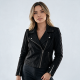 Chaqueta Corta de Ante con Cremallera