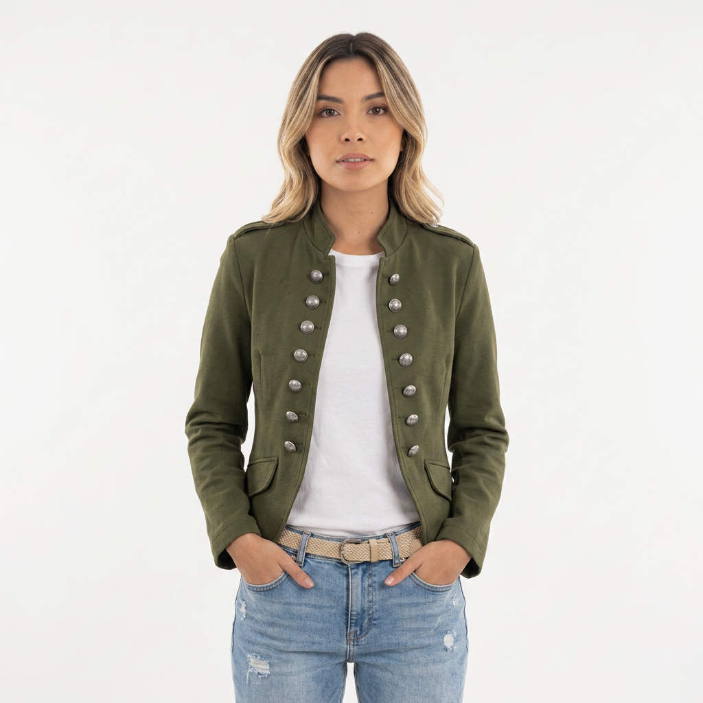 Blazer de Cuello Alto Entretiempo