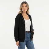 Chaqueta con Capucha Textura Cuadriculada
