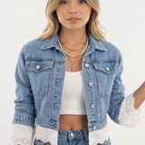 Chaqueta Vaquera con Bajo de Encaje