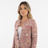 Cárdigan de Punto con Bordado Floral