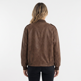 Chaqueta Bomber Cremalleras Efecto Envejecido