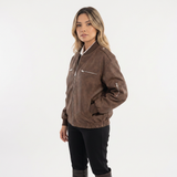 Chaqueta Bomber Cremalleras Efecto Envejecido