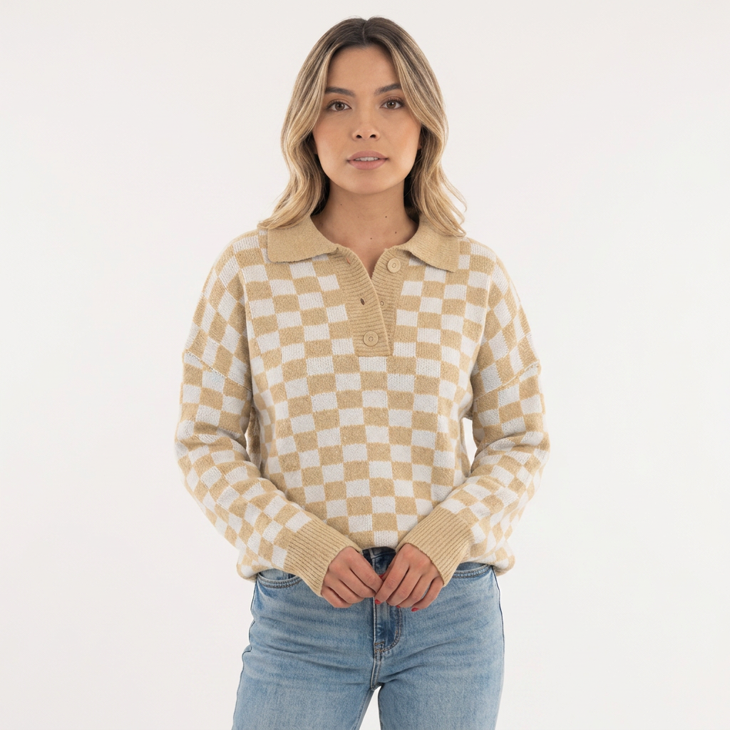 Jersey de Cuadros con Botones