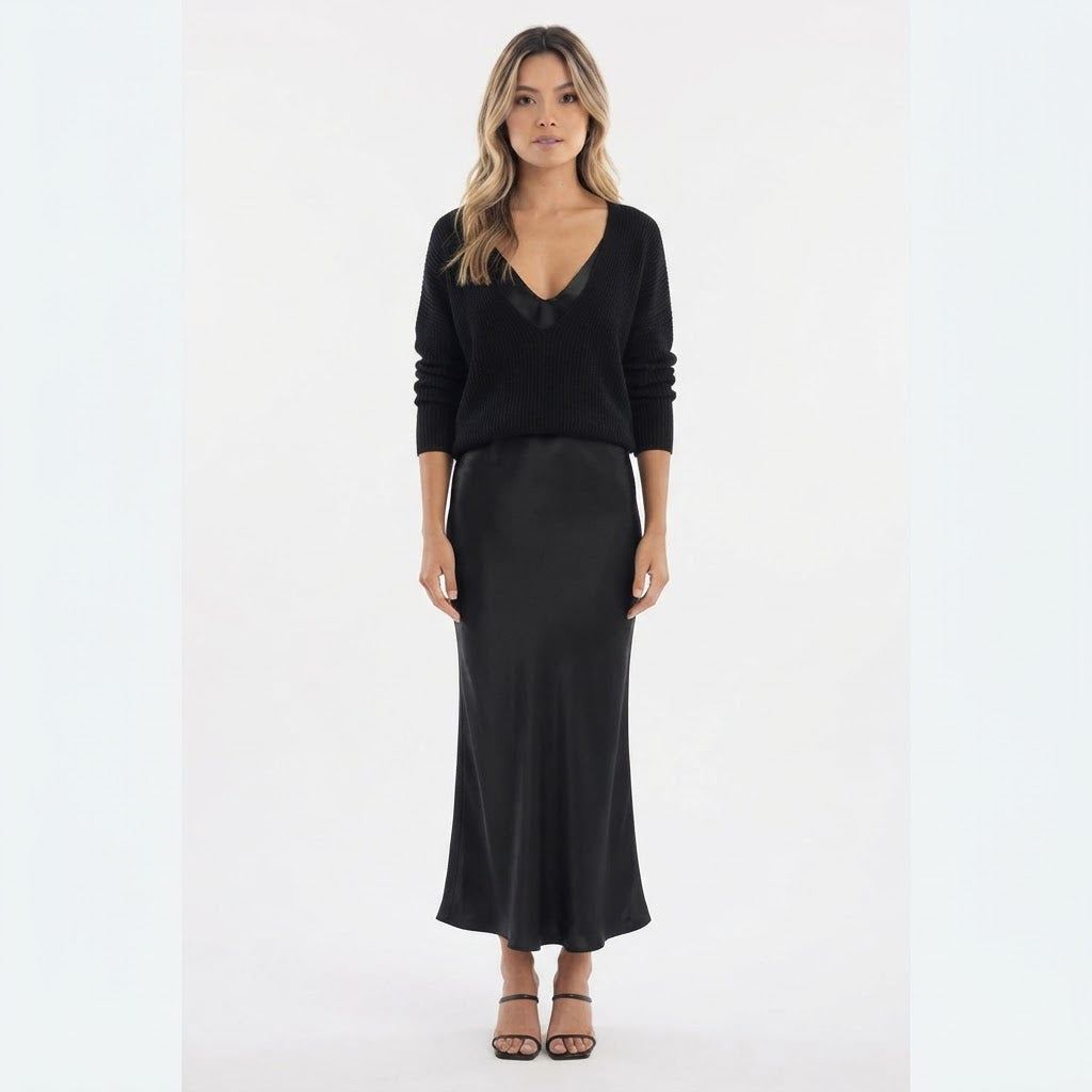 Vestido Midi con Jersey a Juego