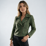 Chaqueta Corta de Ante con Cremallera