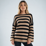 Jersey de Rayas Oversize Cuello Redondo