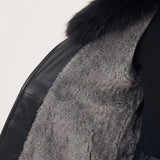 Abrigo Largo Efecto Piel Cuello Mullido